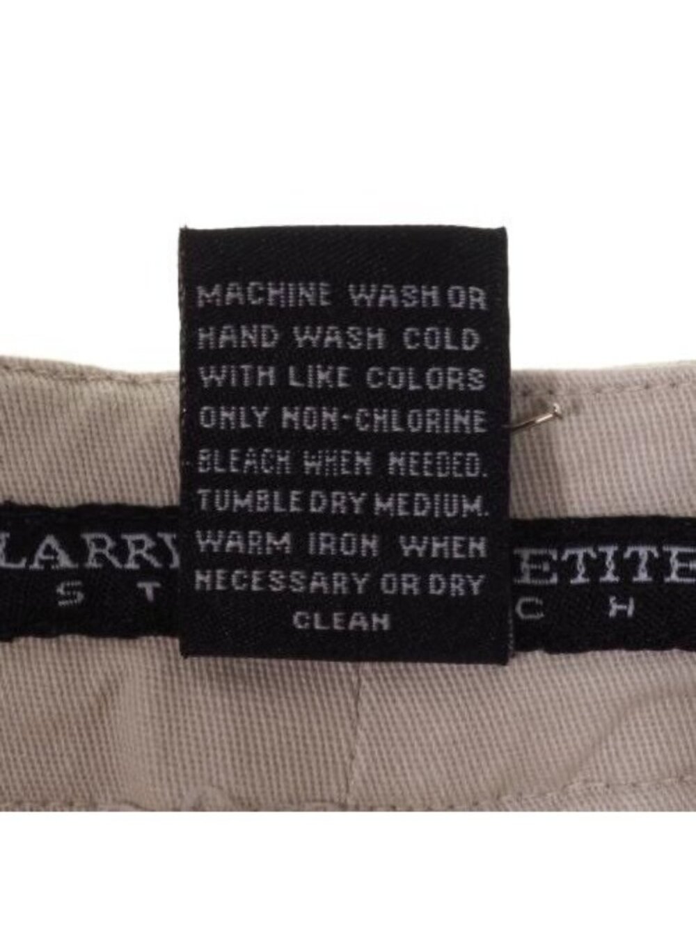 Larry Levine Womens Cropped Pants 8P Tan Khaki Empbroidered Stretchy - Picture 9 of 9